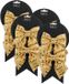 Mica Decorations Kerst ornamenten strikken - 8 stuks - goud - 12 x 13 cm