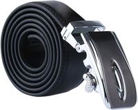 Allecto plus - Ceinture automatique en cuir à cliquet avec double couture - Noir - Taille : 37-43 1/2 pouces