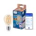 Philips Smart Lighting, slimme LED-lamp met filament A60, E27-fitting, 806 lm, instelbaar wit licht 2700-6500 K, laag dimmen, Connected by WiZ, Alexa, Google Home, Apple Home