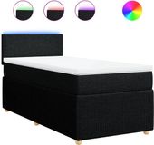 vidaXL Boxspring met matras stof zwart 90x190 cm