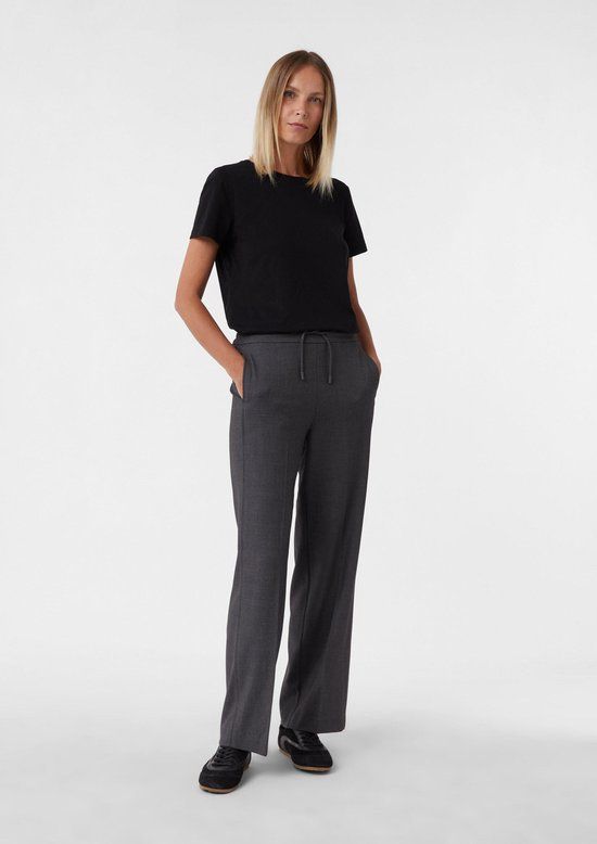 comma Broek Dames 42 Donkergrijs Polyester Regular Fit