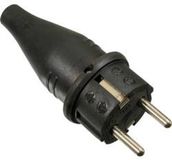 AS Schwabe 60412 Stekker met randaarde Massief rubber 230 V Zwart IP44