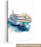 OneMillionCanvasses Canvas schilderij 120x180 cm - Boot - Cruiseschip - Maritiem - Multicolor