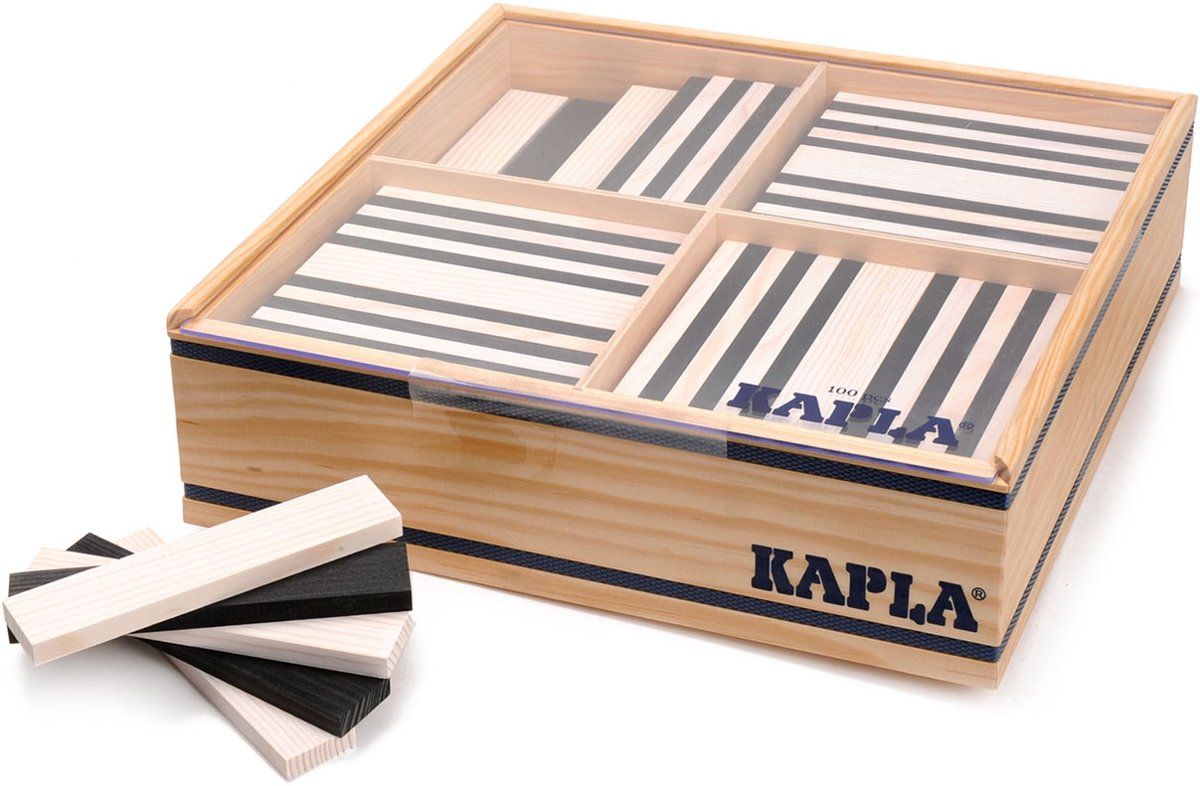 Kapla Kist Plankjes Zwart Wit 100 Stuks