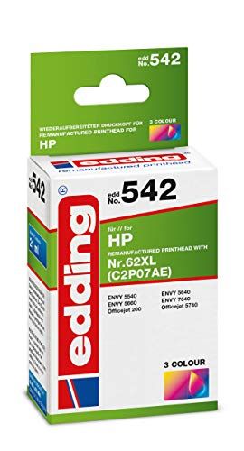 Edding inktcartridge EDD-542 vervangt HP 62XL (C2P07AE) - 3-kleurig - 21 ml