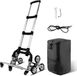 Shenzhen Haorui Industrial Technology Co., Ltd. Chariot échelle - Alliage d'aluminium, pliable, poignée extensible 106 cm, 6 roues en caoutchouc, 4 roues pivotantes à 360°, panier à provisions, corde d'extension, gris