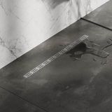 Brauer Douchegoot Small met Standaard Rooster en Flens - 80 cm - Rvs Geborsteld