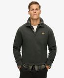 Superdry Sweatshirt Homme Demi-zip à Coutures Contrastées Noir Taille : M