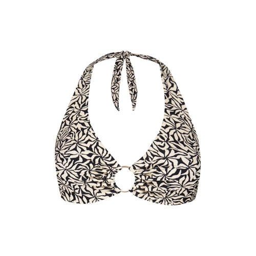 Barts voorgevormde halter bikinitop Mahry zwart/ecru
