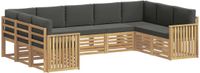 vidaXL - Sofa-Set - Massief Acacia Hout - Wit en Antracietkleurig - 2 Zitplekken