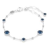 Swarovski Imber armband, Ronde slijpvorm, Blauw, Rodium toplaag