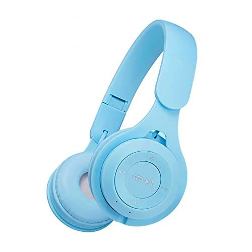 tinysiry Draadloze Oortelefoon Modieuze FM Radio Bluetooth-compatible5.0 Leuke Stereo Gaming Sport Headset Blauw