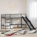 Maison Exclusive - Lit mezzanine pour enfant avec toboggan, noir et anthracite, 75 x 190 cm