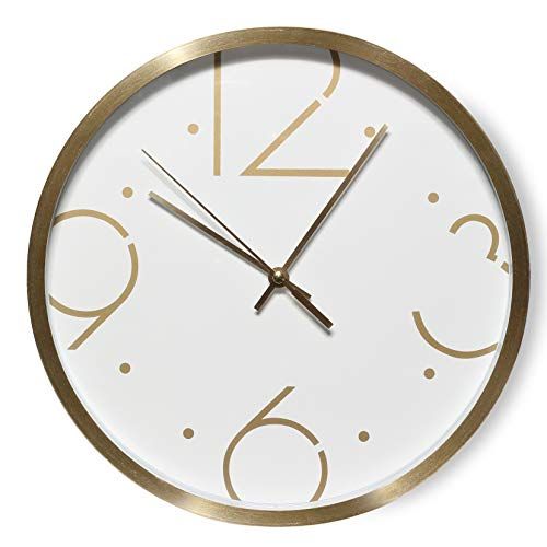 Baroni Home PVC wandklok in moderne stijl - 25 cm - geruisloos - goud