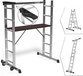 VOUNOT Aluminium 3-in-1 Multifunctionele Steiger Ladder - Werkplatform 120x40cm - 150KG - Opvouwbaar
