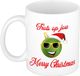 Bellatio Decorations Kerst cadeau koffiemok - Trots op jou - smile - groen - Merry Christmas - collega
