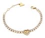 GUESS Beloved Pave Heart Tennis Bracelet Yellow Gold