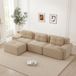 REDOM Modulaire bank van cordstof – 3-zits loungebank met ottoman – Beige
