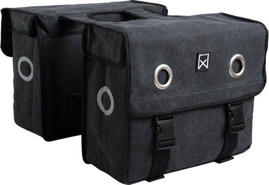 WILLEX Dubbele Canvas Tas 46L Zwart