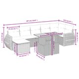vidaXL 8-delige Loungeset met Kussens, Polyrattan, Zwart