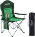 Merkloos / Sans marque Relaxdays Opvouwbare Campingstoel, Draagtas, Bekerhouder, 160 kg, Gepolsterd, Polyester, Groen, 108x86x61 cm