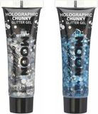 Moon Creations Chunky Glittergel set - voor lichaam en gezicht - zilver/blauw