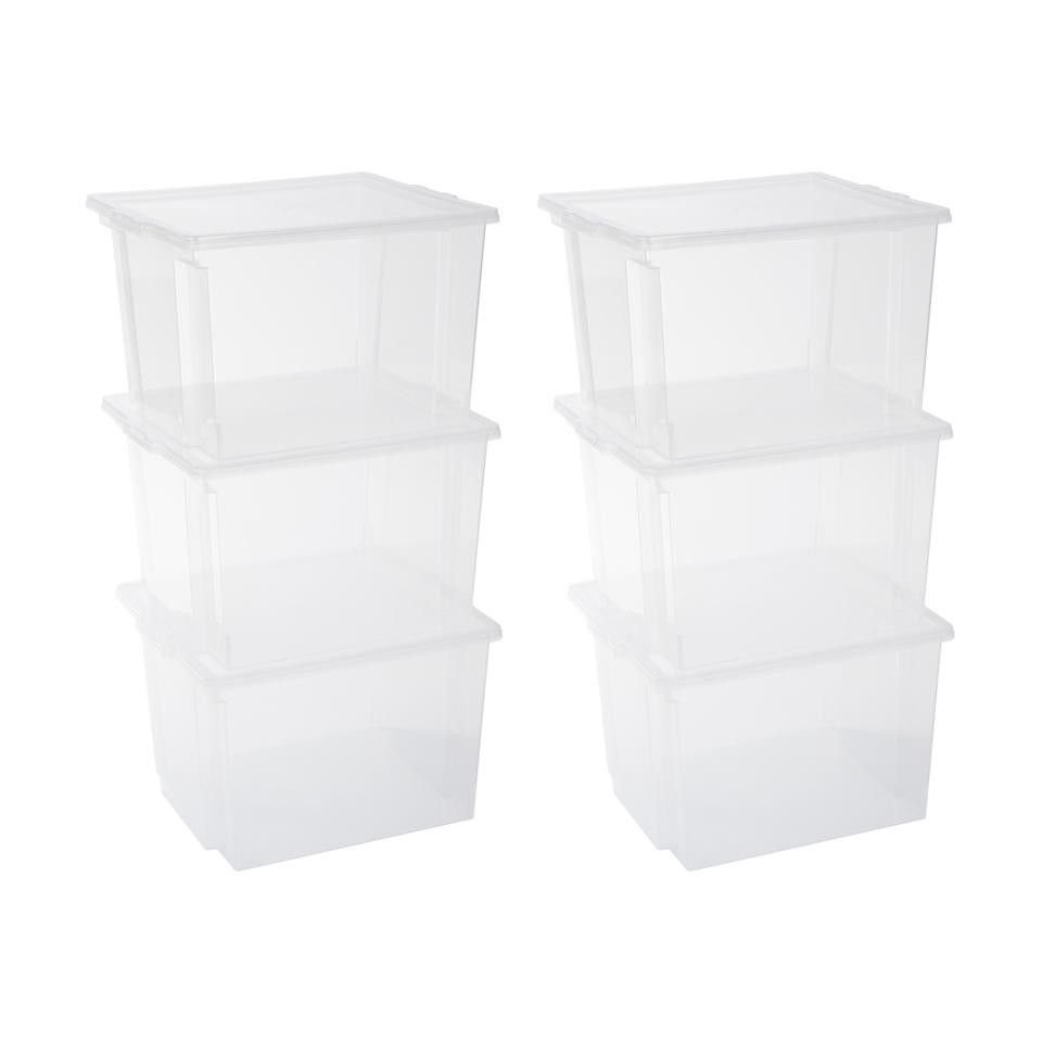 IRIScan Storage Box opbergbox - 30 liter - transparant - set van 6