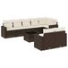 VidaXL 9-delige Loungeset met kussens poly rattan bruin