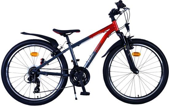 Volare Xc Race 24 Inch Kinderfiets - Jongens - Rood/Grijs - 21 Versnellingen - Verlichting