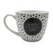 Dekohelden24 Maxi XXL koffiemok/mok van porselein, zwart-wit gestippeld, motief: Schön, dass es Dich gibt Afmeting H/Ø: 9,2 x 10,5 cm, inhoud 400 ml, vaatwasmachinebestendig.