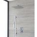 Hudson Reed Kubix Mitigeur de Douche Thermostatique Moderne à Double Fonctions avec Pommeau Mural Pluie Carré de 30 cm et Kit Douchette sur Rampe - Chromé