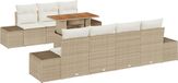 vidaXL Tuinbank Set 8-delig Beige Polyrattan