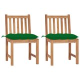 VidaXL Chaise de jardin Assise capitonnée Teck Vert