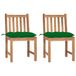 VidaXL Chaise de jardin Assise capitonnée Teck Vert