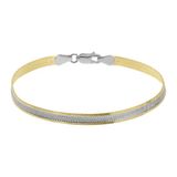 Lucardi Dames Zilveren bicolor slangarmband - Armband - 19 cm