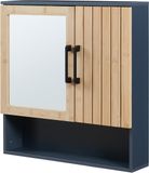 [en.casa] Badkamerspiegelkast Svanes 58x56x13 cm donkergrijs en naturel