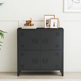 en.casa Bureaukast Hamina archiefkast 82x80x40 cm zwart