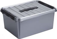 Sunware 3x Q-line Boîte de rangement - 15 Litres - 40 x 30 x 18 cm - Plastique - Boîte de rangement - Gris