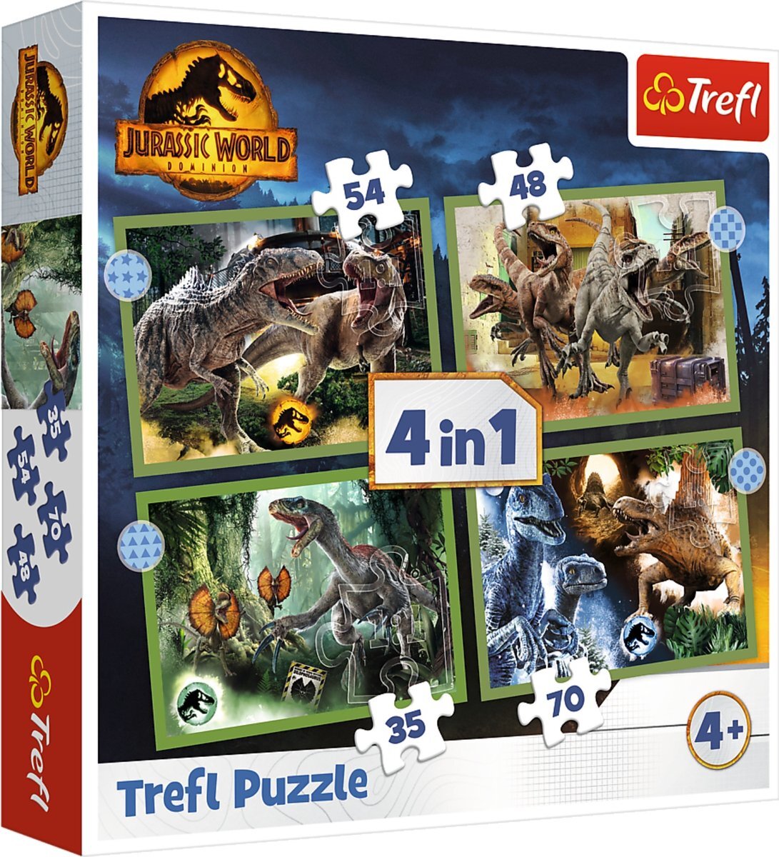 Trefl Puzzel 4 In 1 Jurassic World Dino