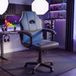 Vida Designs Racing Comet Gaming Computer Stoel, Blauw & Zwart, Office Executive Verstelbare Swivel Recliner PU Faux-Leather