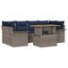 vidaXL Tuinbank Set 7 st Grijs Poly rattan