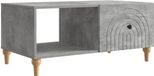vidaXL Salontafel Betongrijs 90 x 50 x 40 cm Bewerkt hout