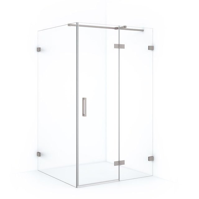 Maxaro Douchecabine Diamond 110x90cm 8mm Helder Veiligheidsglas Geborsteld RVS met Draaideur