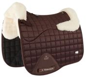 Premier Equine Atlantis CC Satijn en wol dressuurdeken voor paarden bruin natuurlijke wol