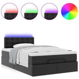 vidaXL Bed met Matras en LED's Kunstleer Zwart 140x200cm