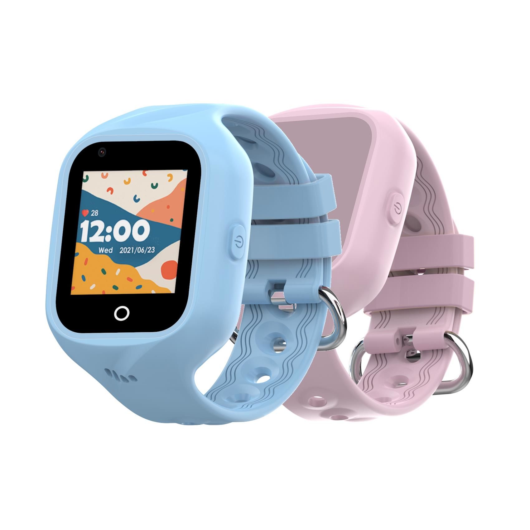 Celly KIDSWATCH4G Smartwatch - 1.4" Digital Touchscreen - 4G - GPS - Black/Blue/Pink