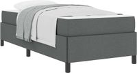 vidaXL Boxspringbed Donkergrijs 90 x 200 cm Stof