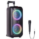 Ibiza VENUS600 - Draagbare 2 x 8" Luidspreker met Batterij, 600W, Lichteffect, Microfoon, Bluetooth, USB, microSD, AUX, MIC - Zwart