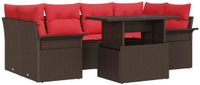 vidaXL Tuinbank Set Bruin Polyrattan