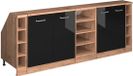 Vicco Rion Kastenset voor schuine wand – 210 cm Set van 5 kastrompen 60 cm diepte Zwart hoogglans